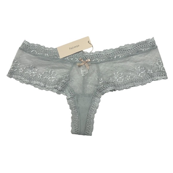 Eberjey NWT Colette Lace Boythong Color Steam Blue Size Large - Picture 3 of 4